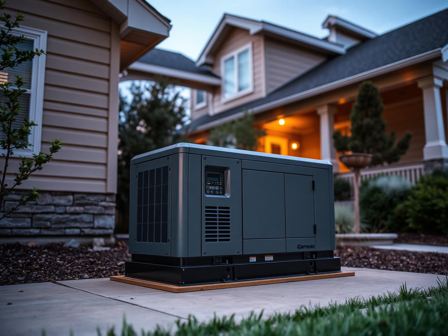 Whole-home standby backup generator installed beside a Central Valley home