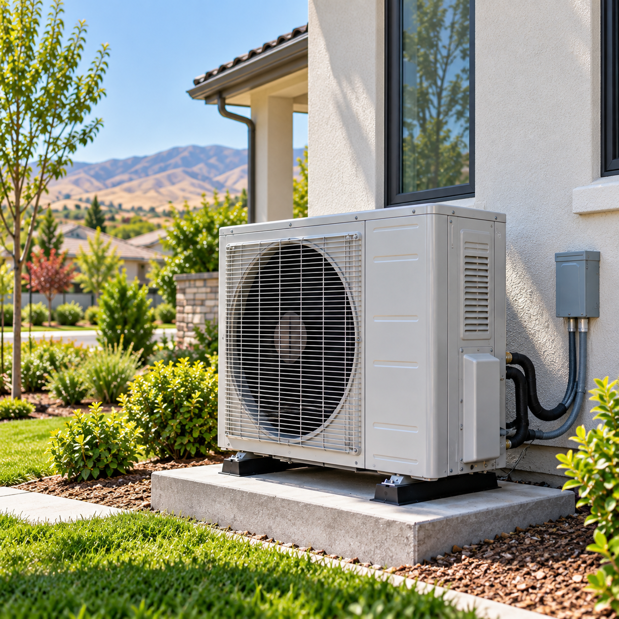 Heat pump HVAC systems in Central Valley providing residential heating and cooling.