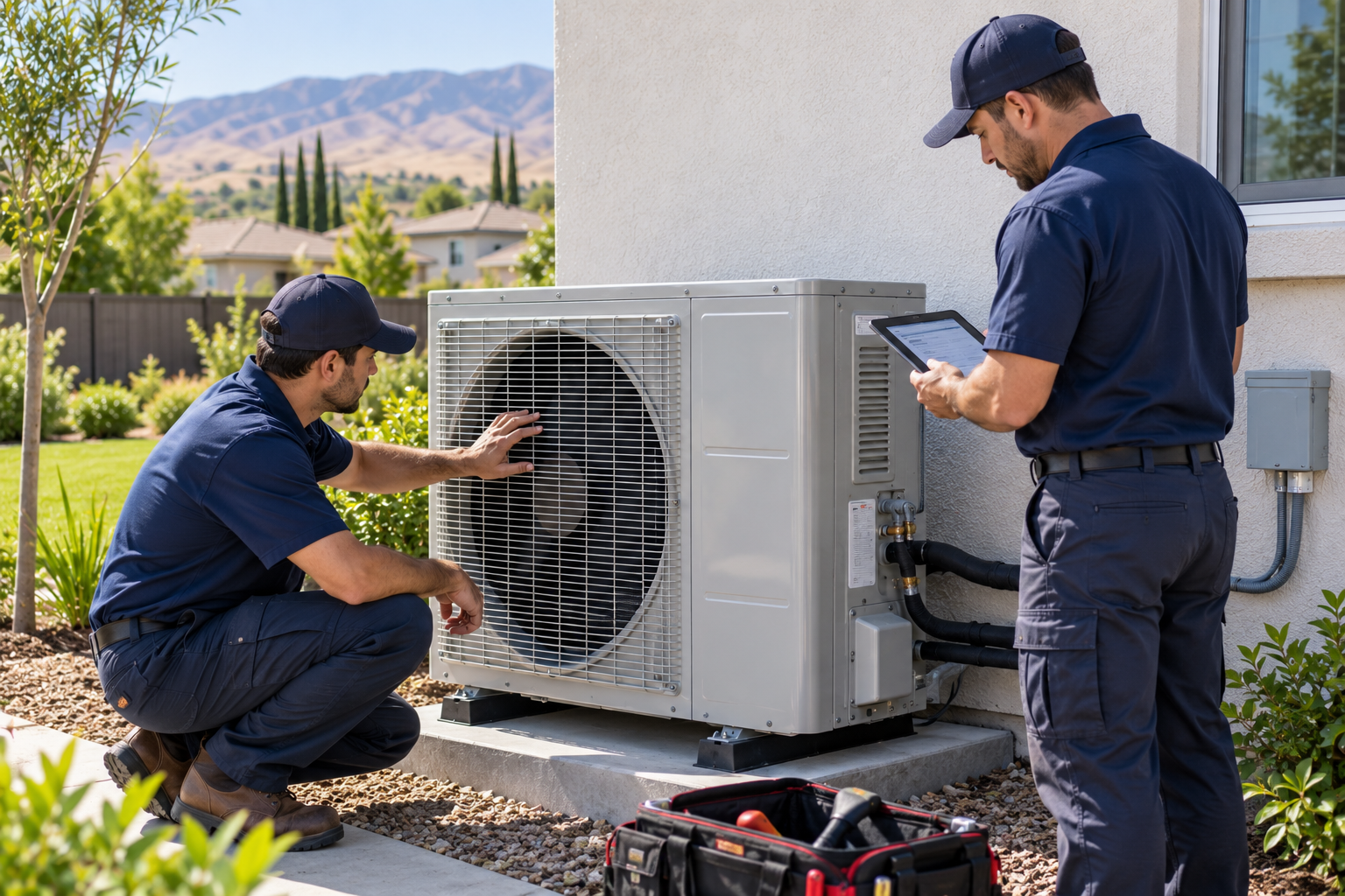 Professional heat pump installations in Central Valley for residential heating and cooling.