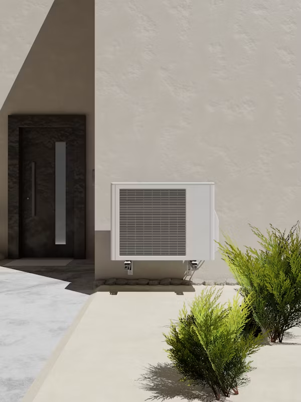 Air conditioning unit outside a home during a hot Central Valley summer
